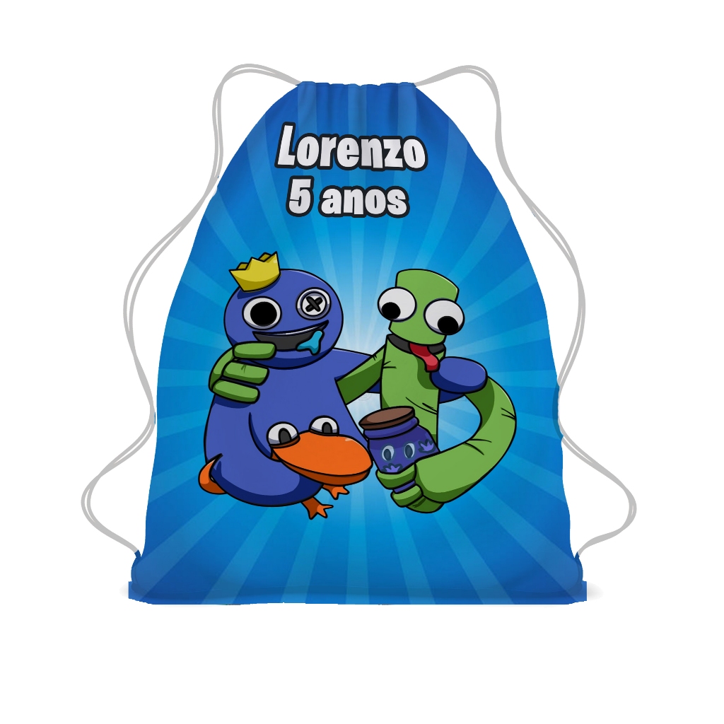 Mochilinha Personalizada Sacolinha Saco Bolsa Bolsinha Mochila Aniversario Lembrancinha Rainbow Friends