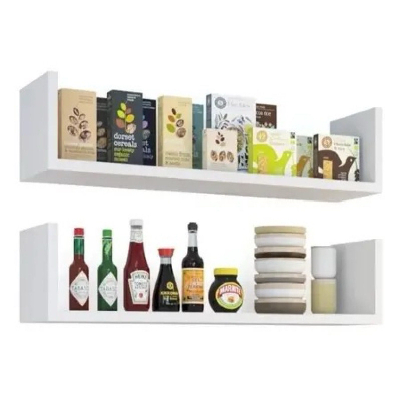 Kit 2 Prateleiras U 60cm 100% MDF quarto/sala/cozinha/lavabo em Oferta na Shopee