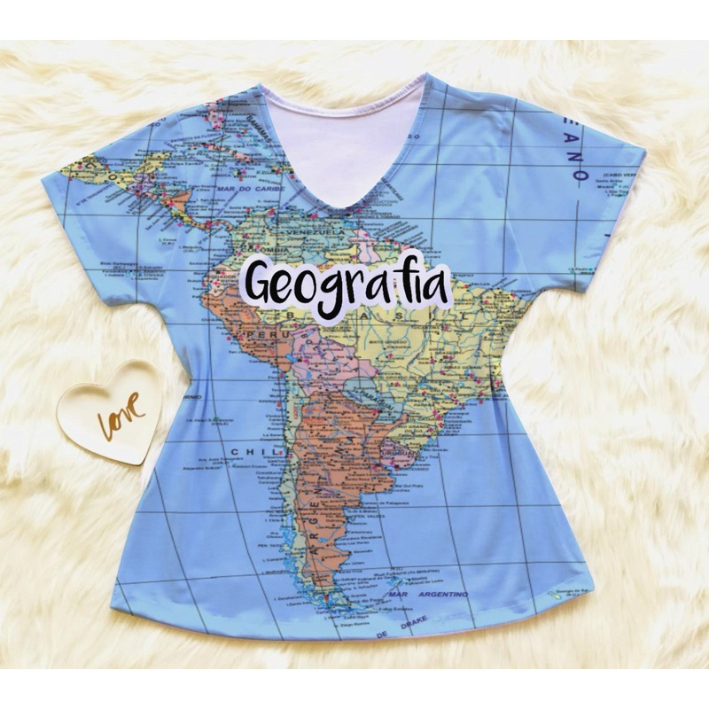 Camisa Profissão Geografia em Oferta na Shopee