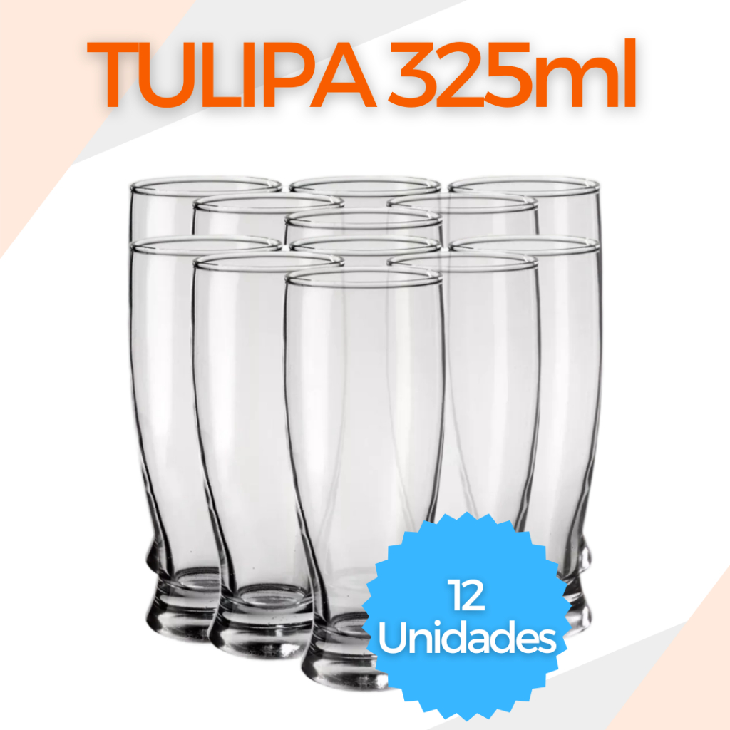 Conjunto Copo De Cerveja Tulipa Vidro Resistente Copos Para Cerveja 24 Unidades