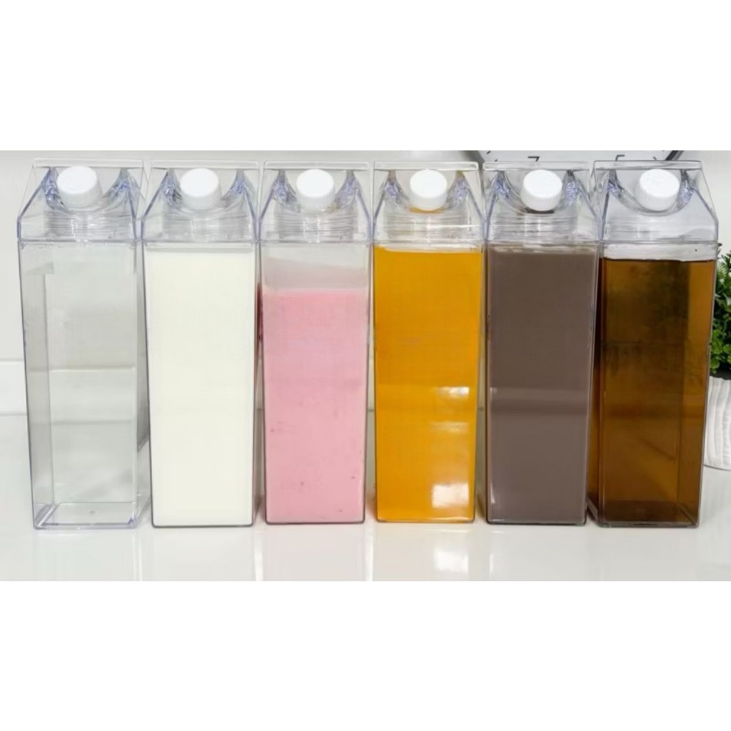 GARRAFA DE 1LITRO ACRILICO PREMIUM TRANSPARENTE MODELO EMBALAGEM DE LEITE ÁGUA SUCO CHÁ QU...