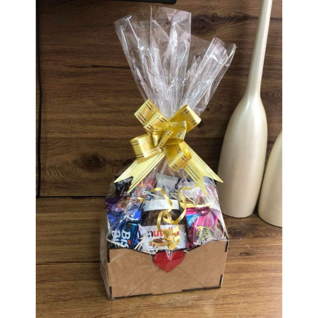 Cesta Dia Dos Namorados Caixa Envelope Com Nutella e Bombons Love