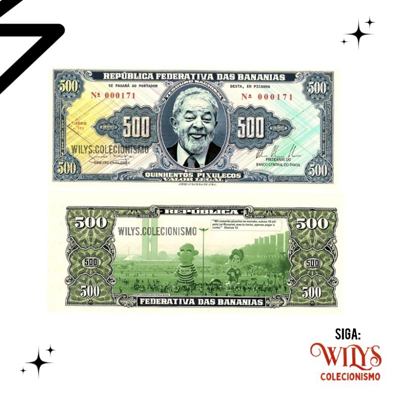 Cédula Fantasia 500 Pixulecos em Oferta na Shopee