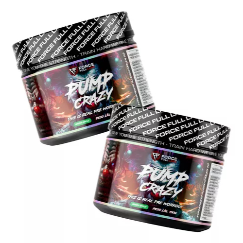 Kit 2x Pré Treino 150g Pump Crazy Beta alanina, Cafeína, Taurina, Arginina Sabor Frutas Vermelhas - Force Full Labz