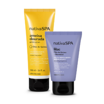 Combo oBoticário: Loção Radiante Corporal Ameixa Dourada 100ml + Loção Renovadora Corporal Lilac 50ml