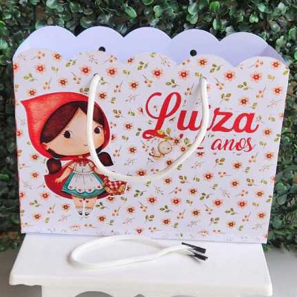 Sacolinha Personalizada Chapeuzinho Vermelho lembrancinha aniversário guloseimas