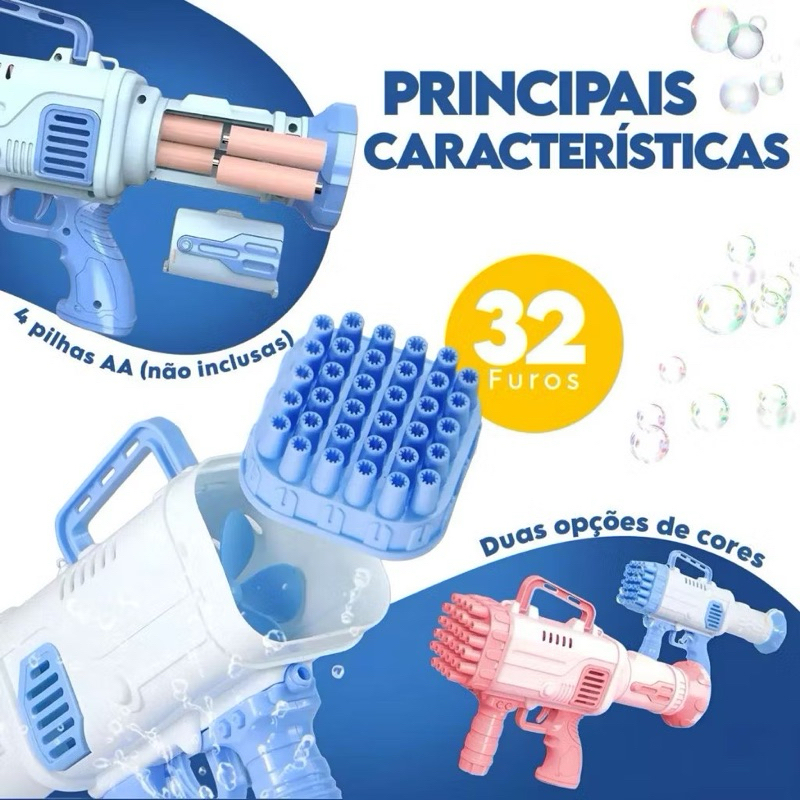 Bazuka Bolha De Sabão Pistola Bolhas