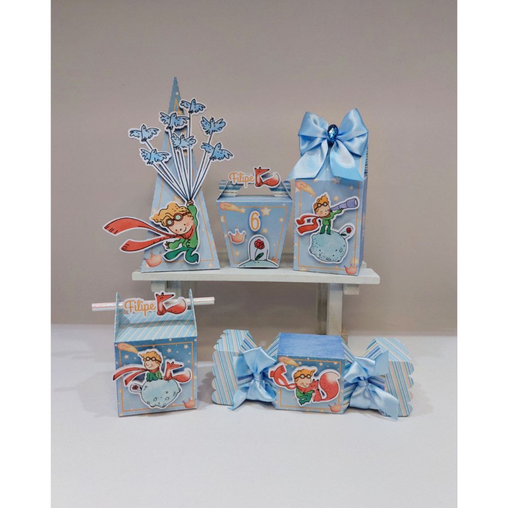 Kit Festa Infantil Pequeno Príncipe (sem topinho de doce) - Lembrancinhas - Caixinhas Personalizadas