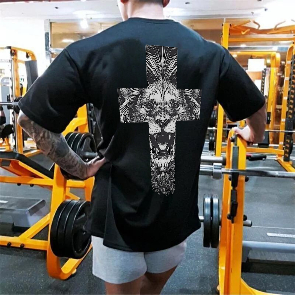 Camiseta Unissex Premium Academia Confortavel Blusao Camisa Oversized Cruz Leao Estilosa Treino
