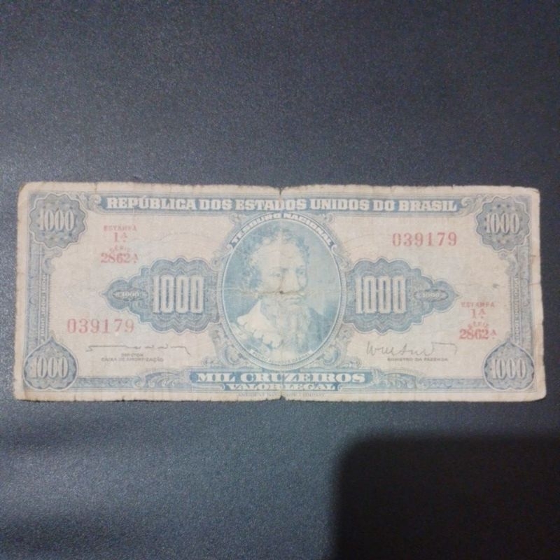 C055 - Cédula 1000 Cruzeiros 1962 (Difícil) - UTG