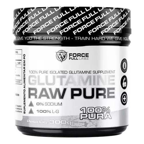 L-glutamina Raw Pure Isolada 300g - 100% Pura - Importada - Force Full Labz