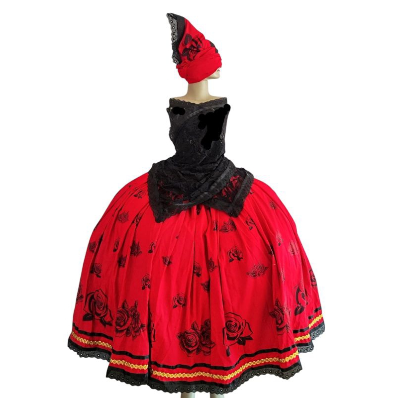 Vestido Luz: Ele para Vestir sua Pombogira Saia + Pano da Costa e Oja _ Roupa Maria Padilha Candomble e Umbanda