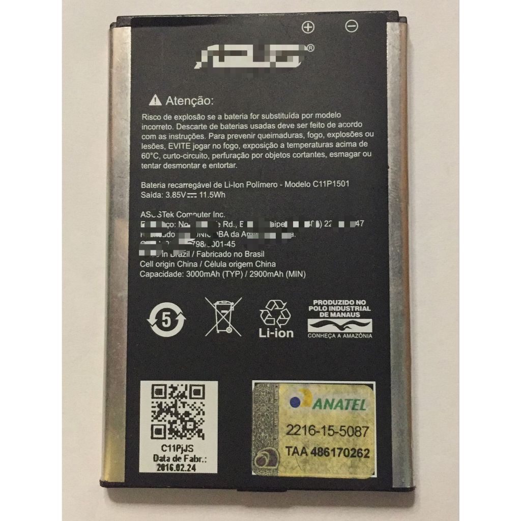 Bateria Azus Zenfone Zd551Kl Ze550Kl Ze601Kl C11P1501 - ENVIO JÁ