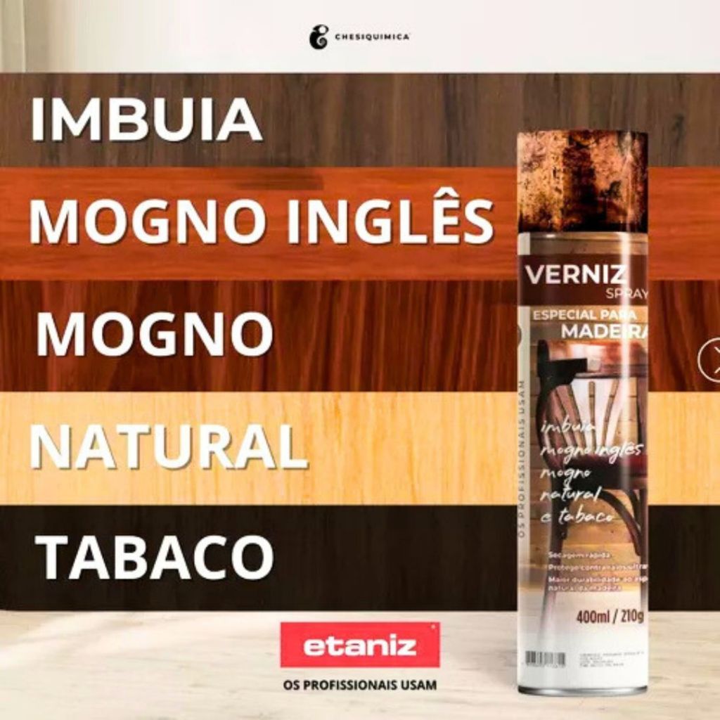 Verniz Spray Chesy 400ml em Cinco Cores em Oferta na Shopee