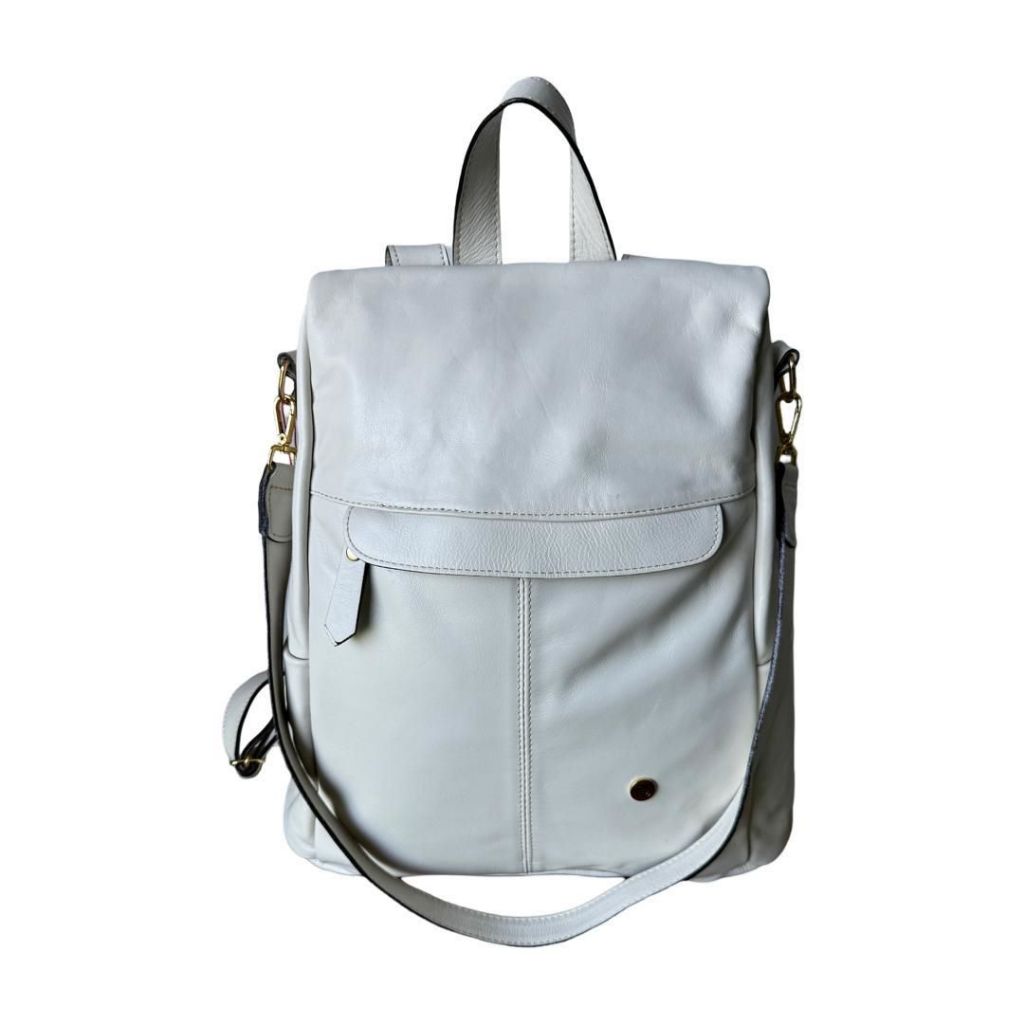 Mochila Bolsa de Couro Legítimo Anti Furto Off White Passeio Luxo Faculdade Notebook