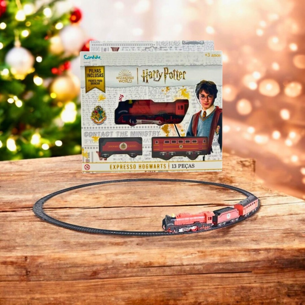 Trenzinho Expresso Hogwarts Ferrorama - Trem Mágico Harry Potter Elétrico - trilhos a pilha 13 peças