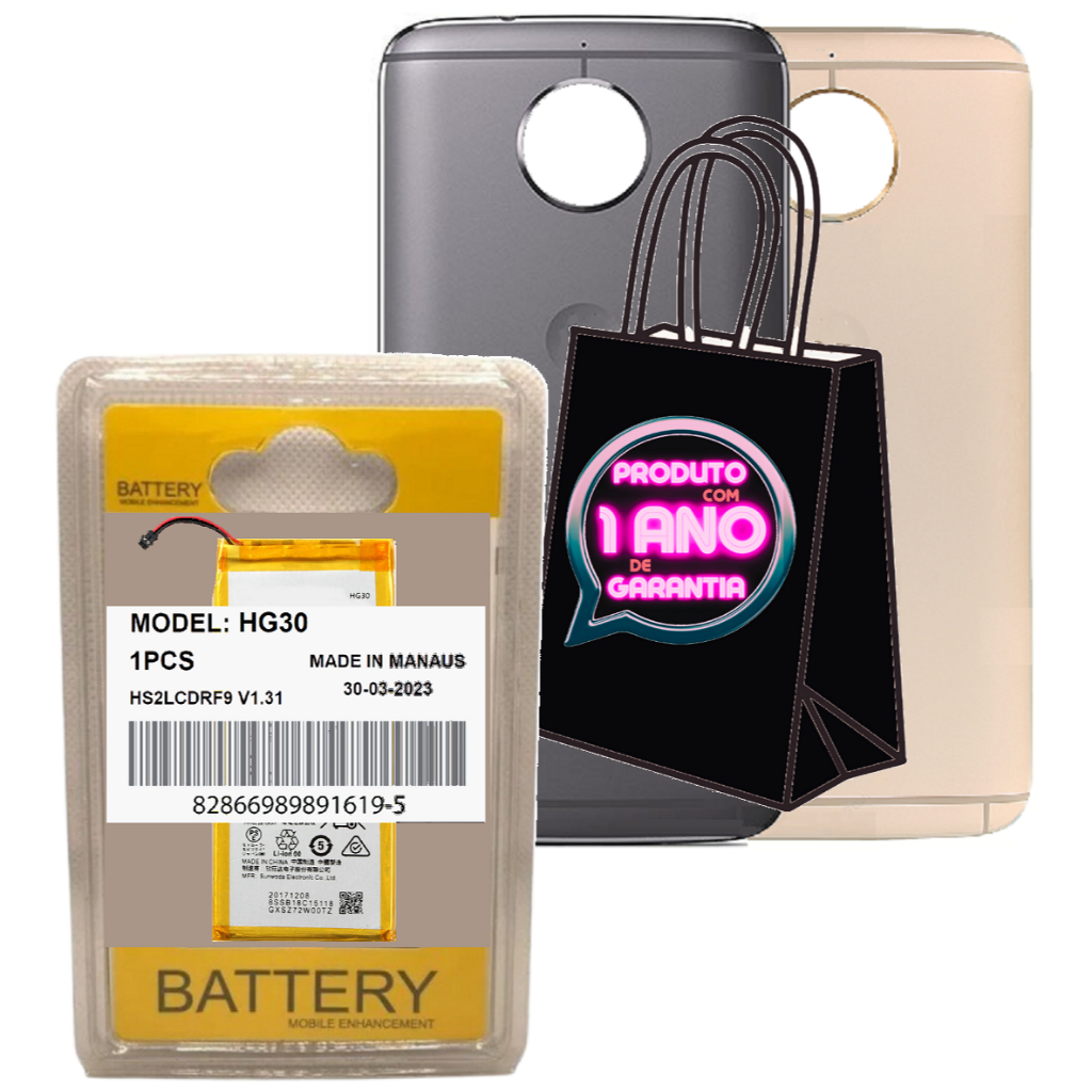 Battria HG30 Premium Compatível Moto G5s Xt1792 + Longa Duração + Carcaça Tampa Traseira!