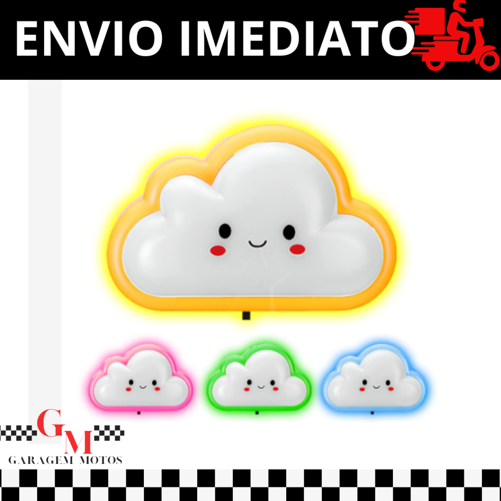 LUMINÁRIA INFANTIL ABAJUR NUVEM QUARTO BEBE LUZ LED NOTURNA AJUDA SONO ABAJOUR TOMADA BIVOLT