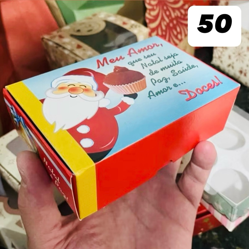 50 CAIXAS P/ 6 DOCES NATAL OUTLET NATAL 2025 12x8x4 OFF COD 2018 (CHOCO)