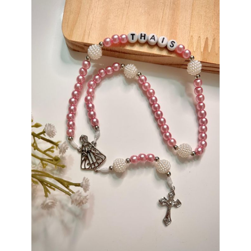 TERÇO COM NOME, MEDALHA DE NOSSA SENHORA APARECIDA