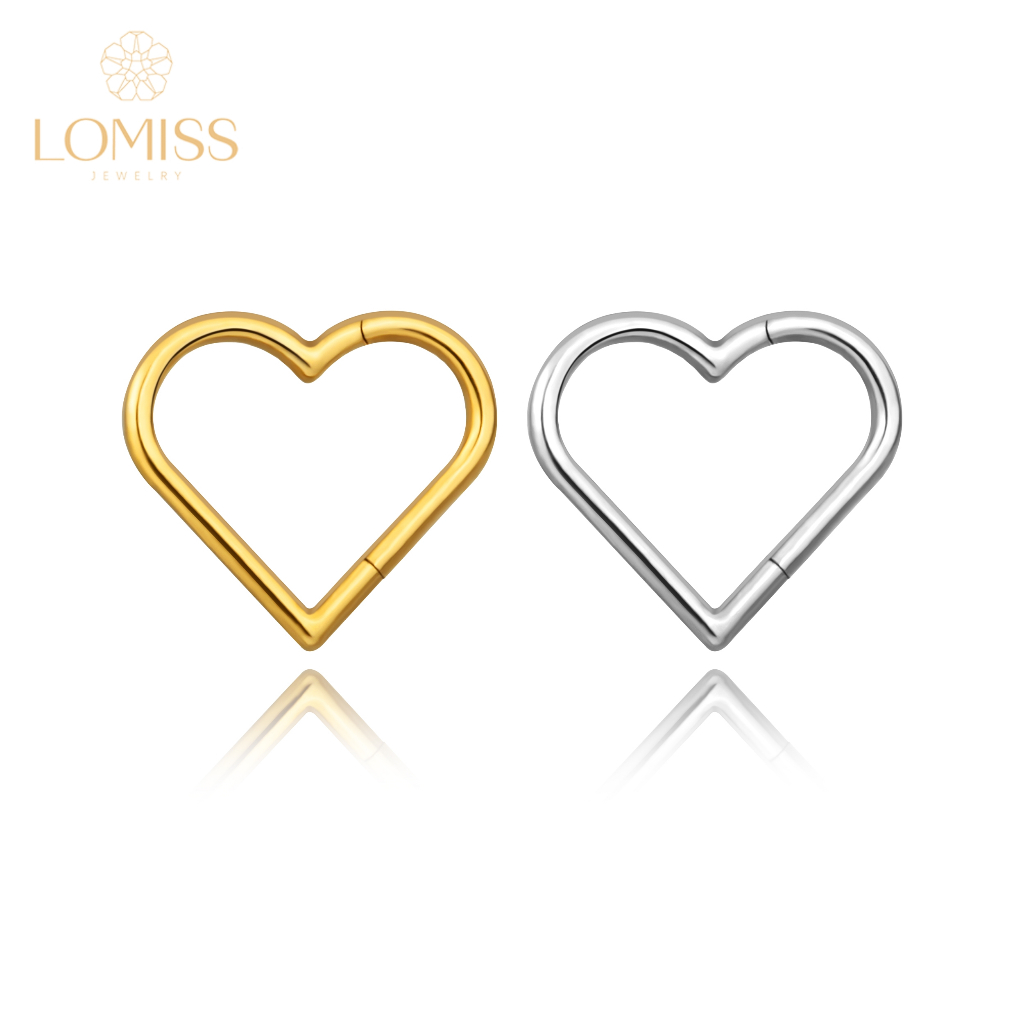 【LOMISS】Piercing Coracao Daith Aço Cirúrgico para Hélix Cartilagem Piercing Orelha Coração, Nariz, Tragus em Oferta na Shopee