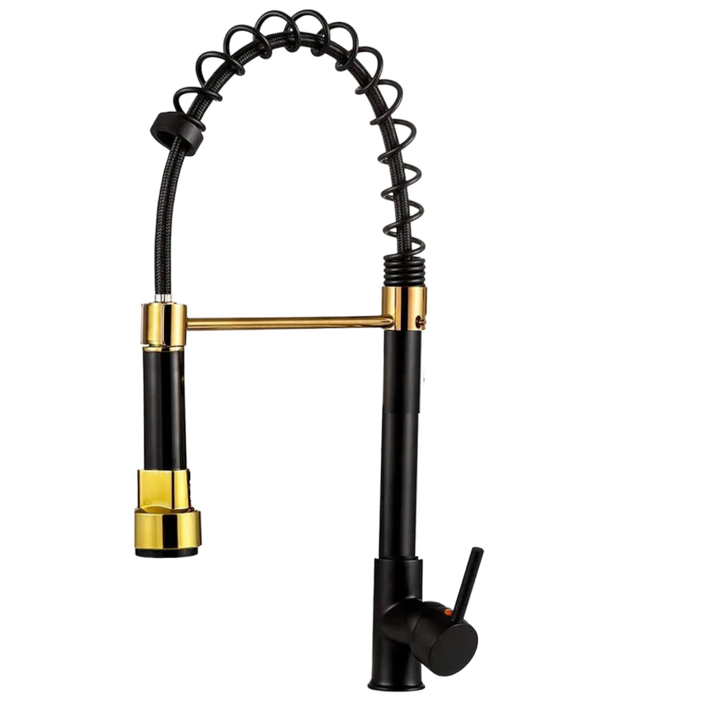 Torneira Gourmet Bancada Cozinha Flexível Misturador extensor ducha cromada preto dourado
