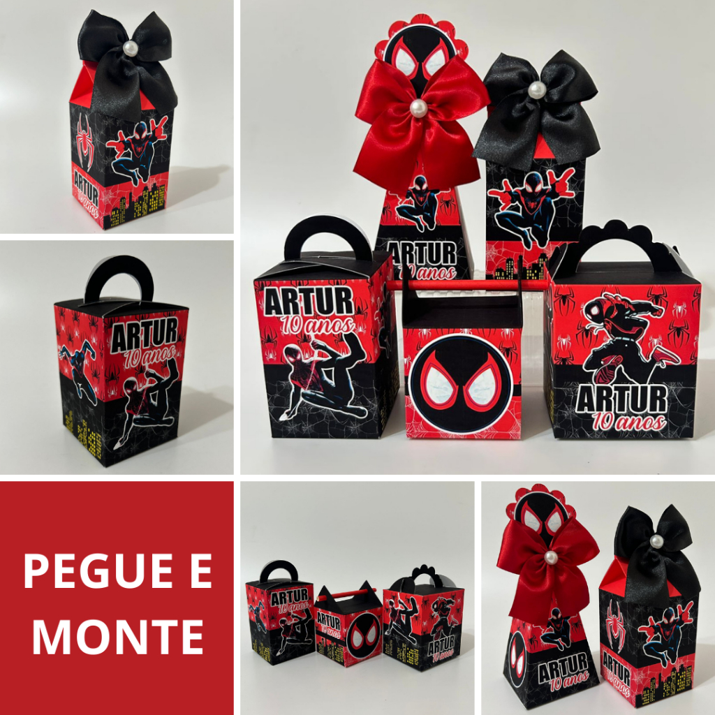 Personalizados Miles Morales (Homem aranha preto) - Pegue e Monte em Oferta na Shopee