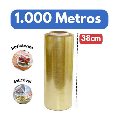 Bobina Plastico Rolo Filme Pvc 38x1000 M
