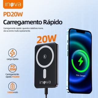 INOVA Power Bank 5000mAh Carregador Portátil Universal Original Micro USB Type-C Lightning Duas em Oferta na Shopee