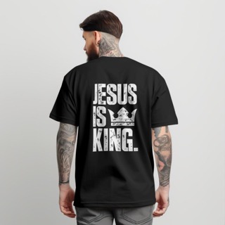 Camiseta Deus Cristã Feminina Masculina Jesus is King 100% Algodão em Oferta na Shopee