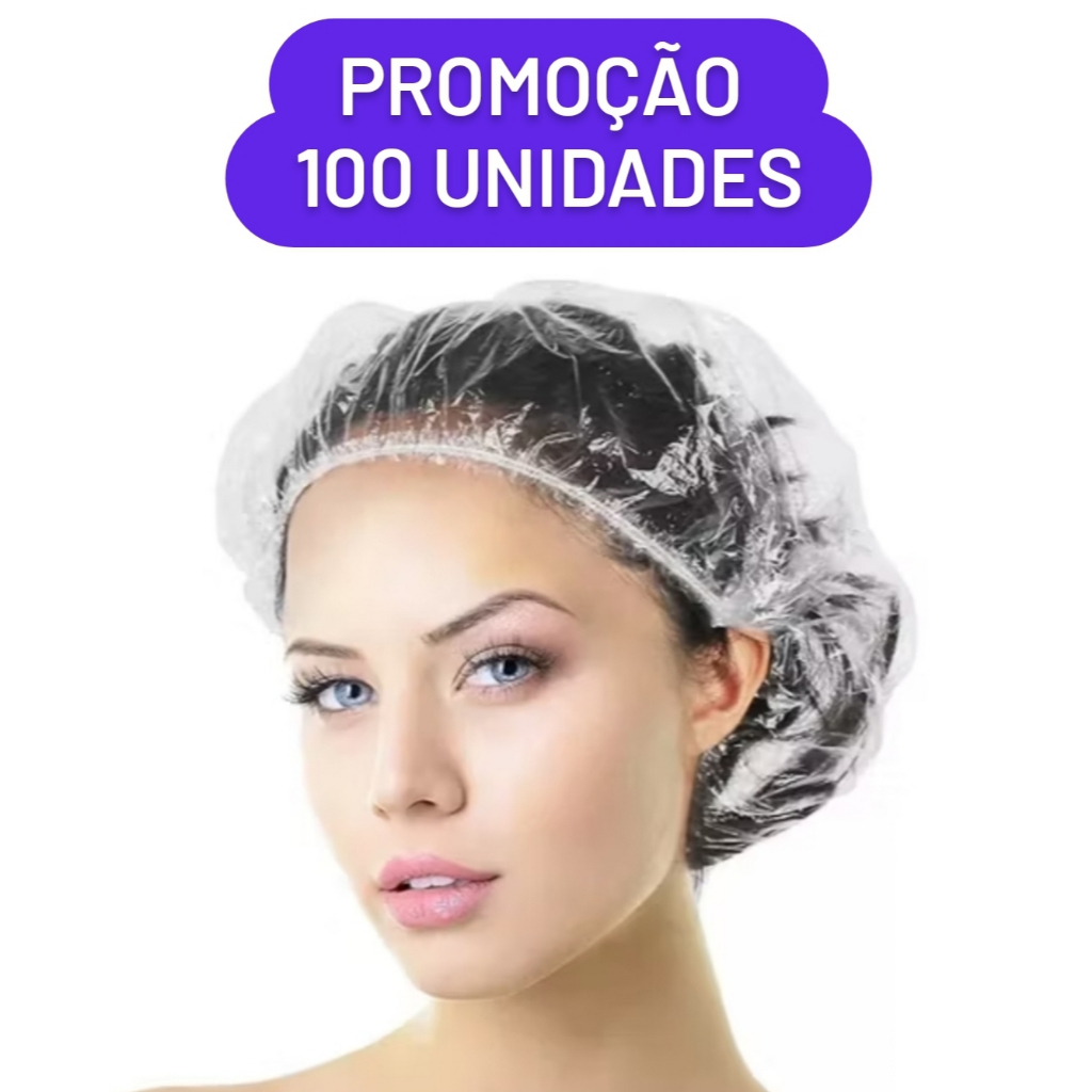 100 Touca Plástica Descartável Para Banho Promoção em Oferta na Shopee
