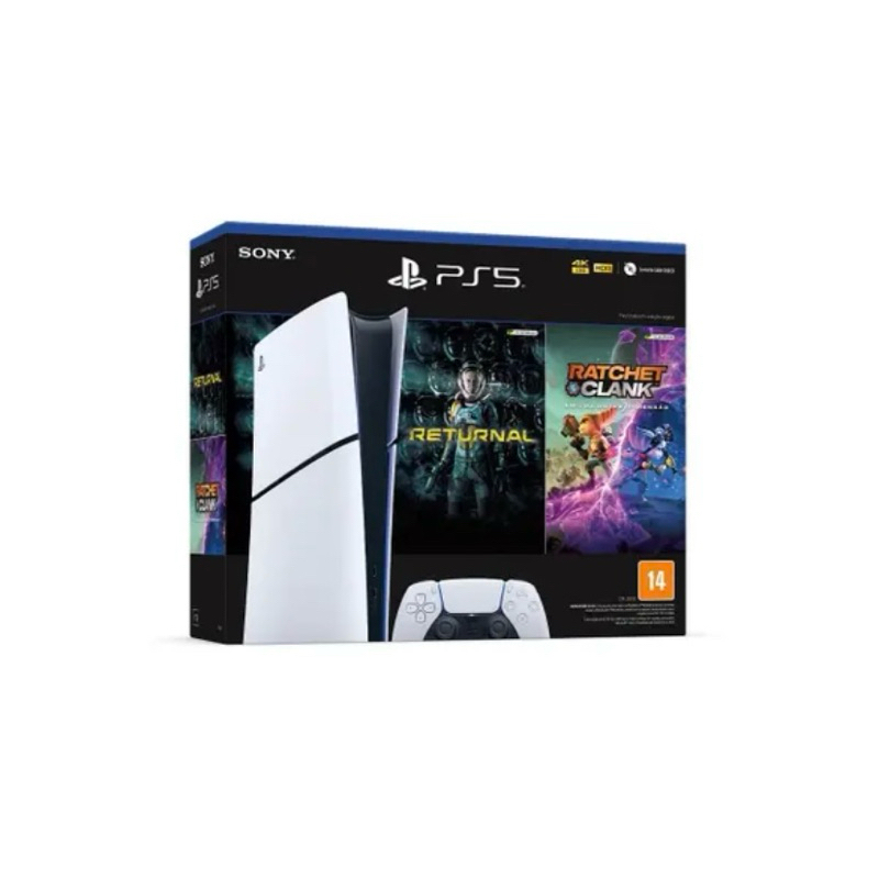 Console PlayStation 5 Slim, SSD 1TB, Edição Digital, Branco + 2 Jogos Digitais