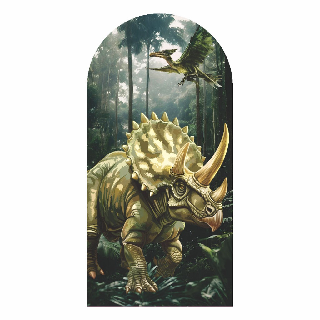 Painel Romano Dinossauro Decoração 3D em Tecido