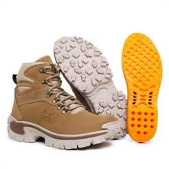 Bota Coturno Caterpillar Adventure Masculino Couro Legitimo Palmilha Gel Anti Impacto