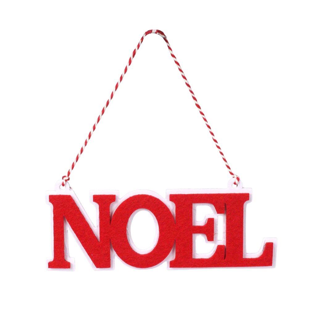 Placa Pendente Enfeite Porta Decorativa Feltro Natal Noel 28cm
