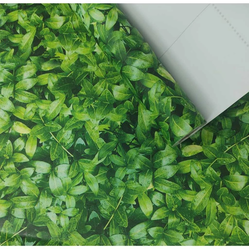 KIT Papel de Parede 3D Folha Verde 5M*45cm verde Adesivo Autocolante para Sala, Quarto