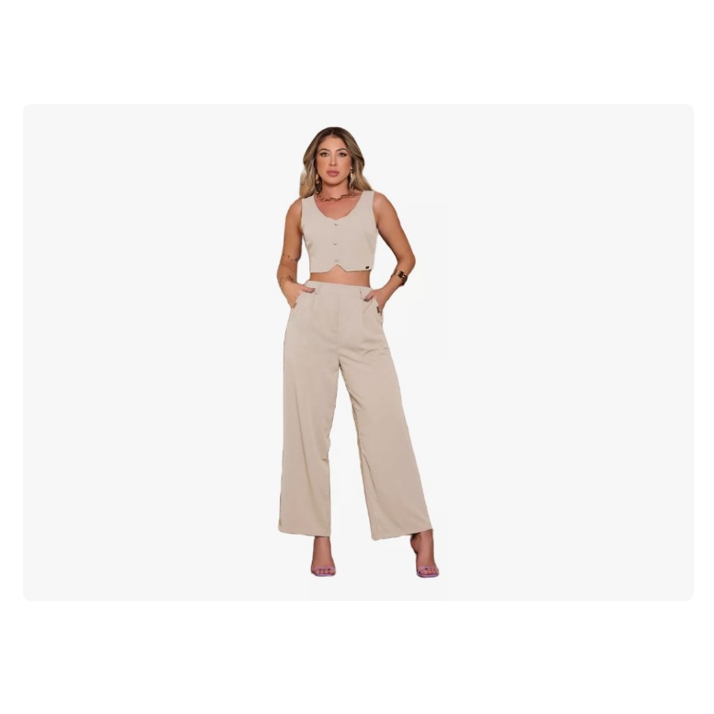 Conjunto Colete E Calça Pantalona Emporio Pit Bull 84688