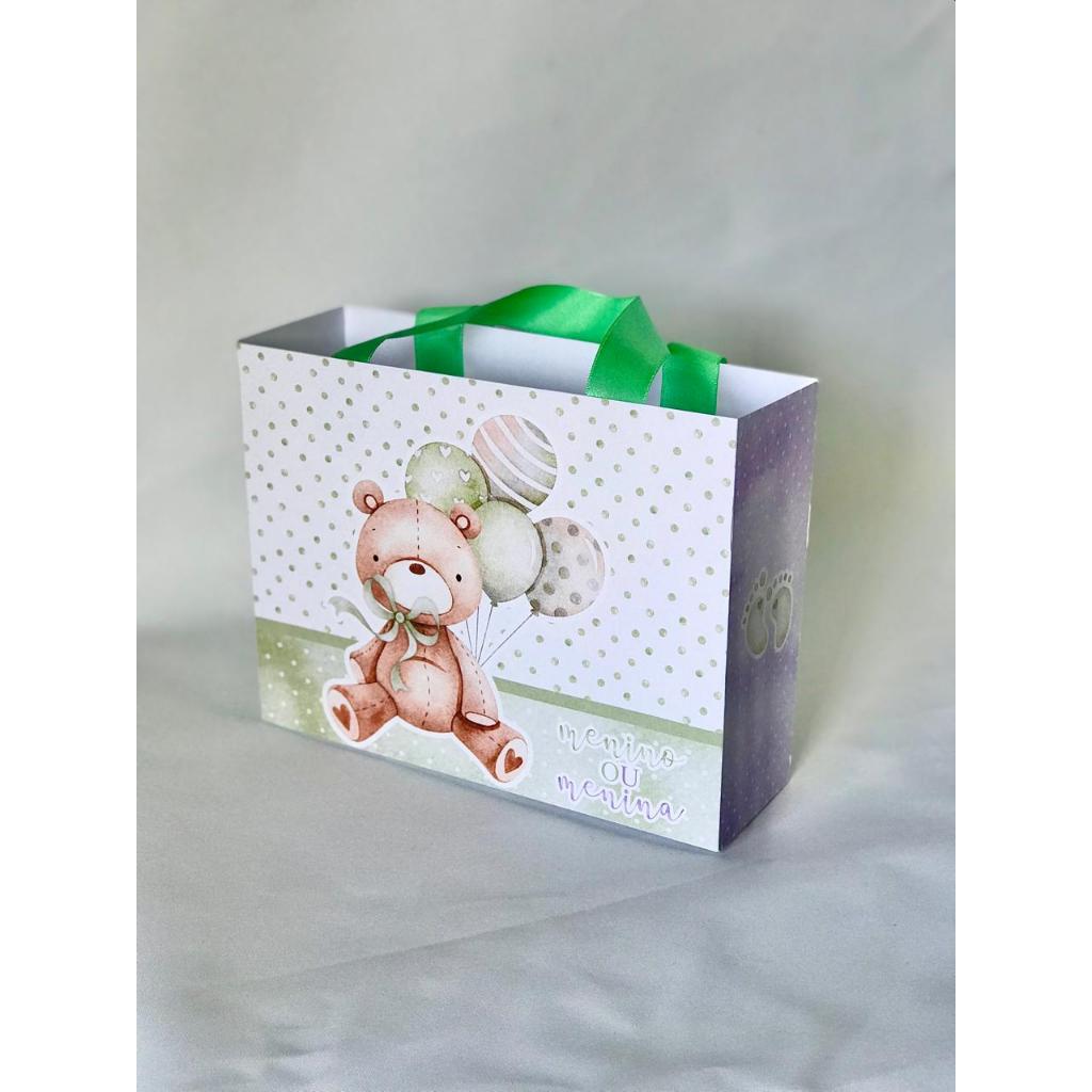 Sacolinhas Personalizadas p/ Lembrancinhas - Chá revelação - Ursinho