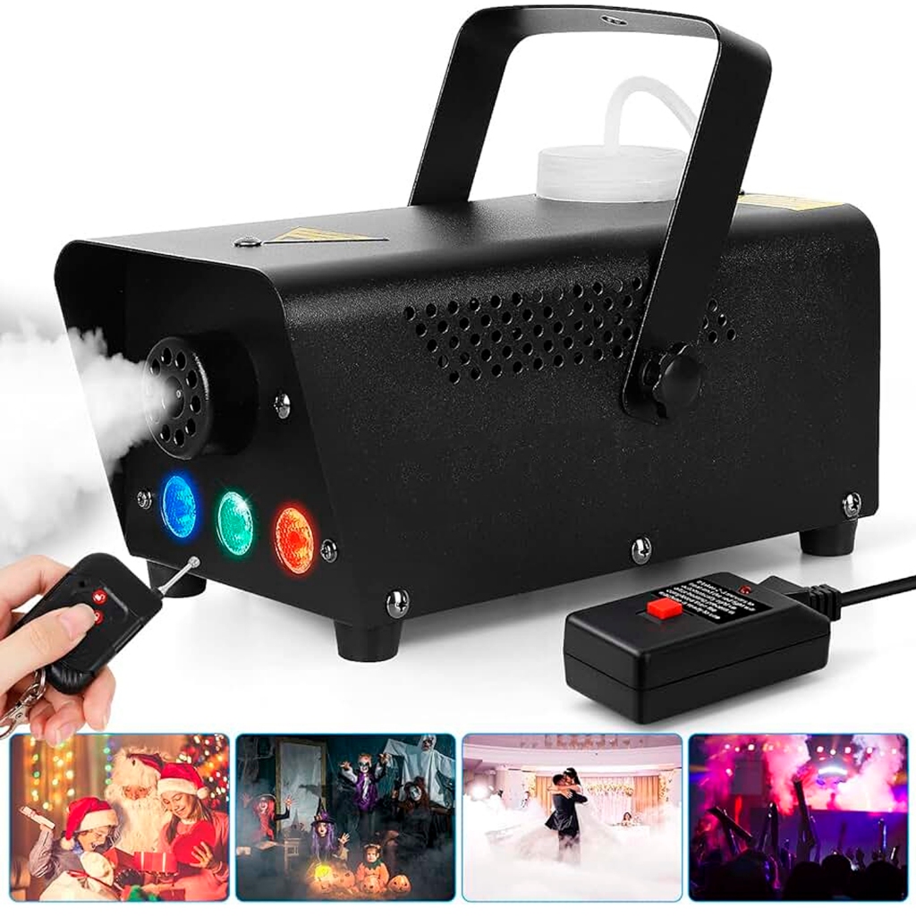 Maquina de fumaça 1200wTurbo 3 Leds RGBW controle remeto Wireless 110V