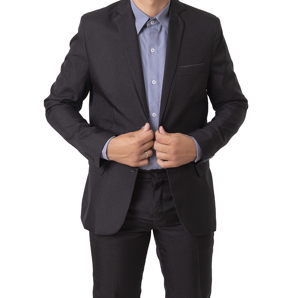 Terno Slim Masculino Oxford Completo Preto Super Elegante Original