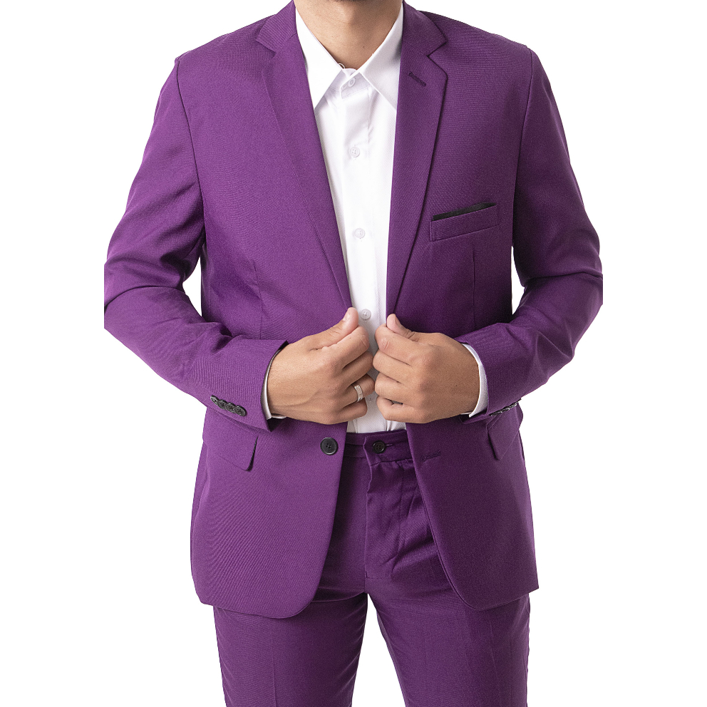 Conjunto Terno Completo Masculino Elegante Roxo Super Novidade