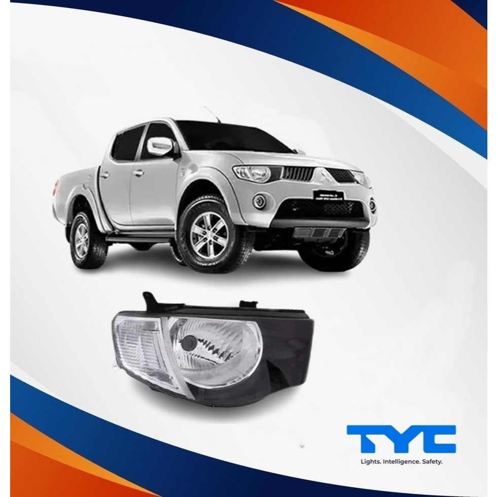 Farol Direito Mitsubishi Pajero/L200 Triton Pisca Cristal Manual H4 Tyc 2005/2012 Cód: 20-C229TA15B3
