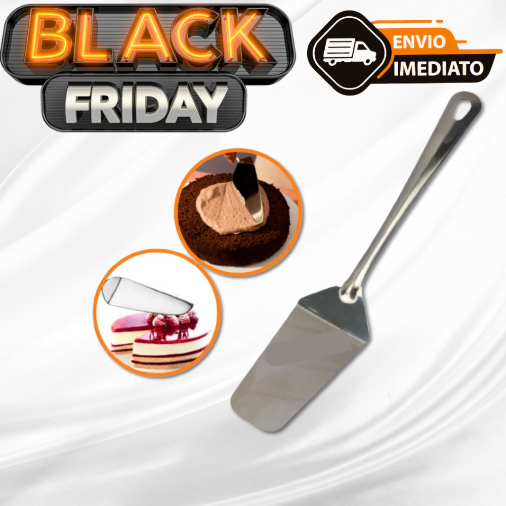 Espátula para Cortar Bolo Torta e Pães de Aço Inox Multiuso Universal 25Cm