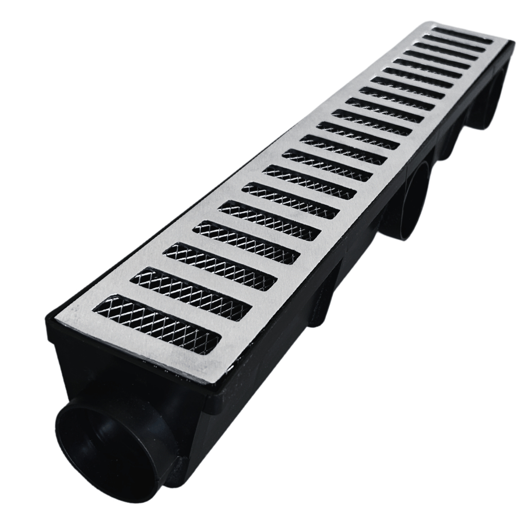 Ralo Linear 50cm piscina banheiro com coletor de água pluvial e sifão anti odor cheiro + tela anti inseto