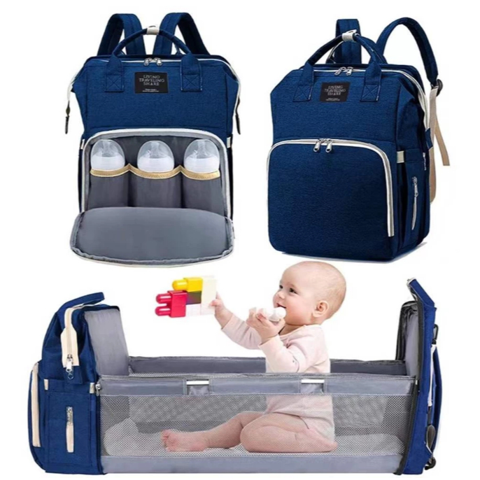 1unidade  Mochila Maternidade Térmica que vira Berço Multifunções Impermeável bols MY001