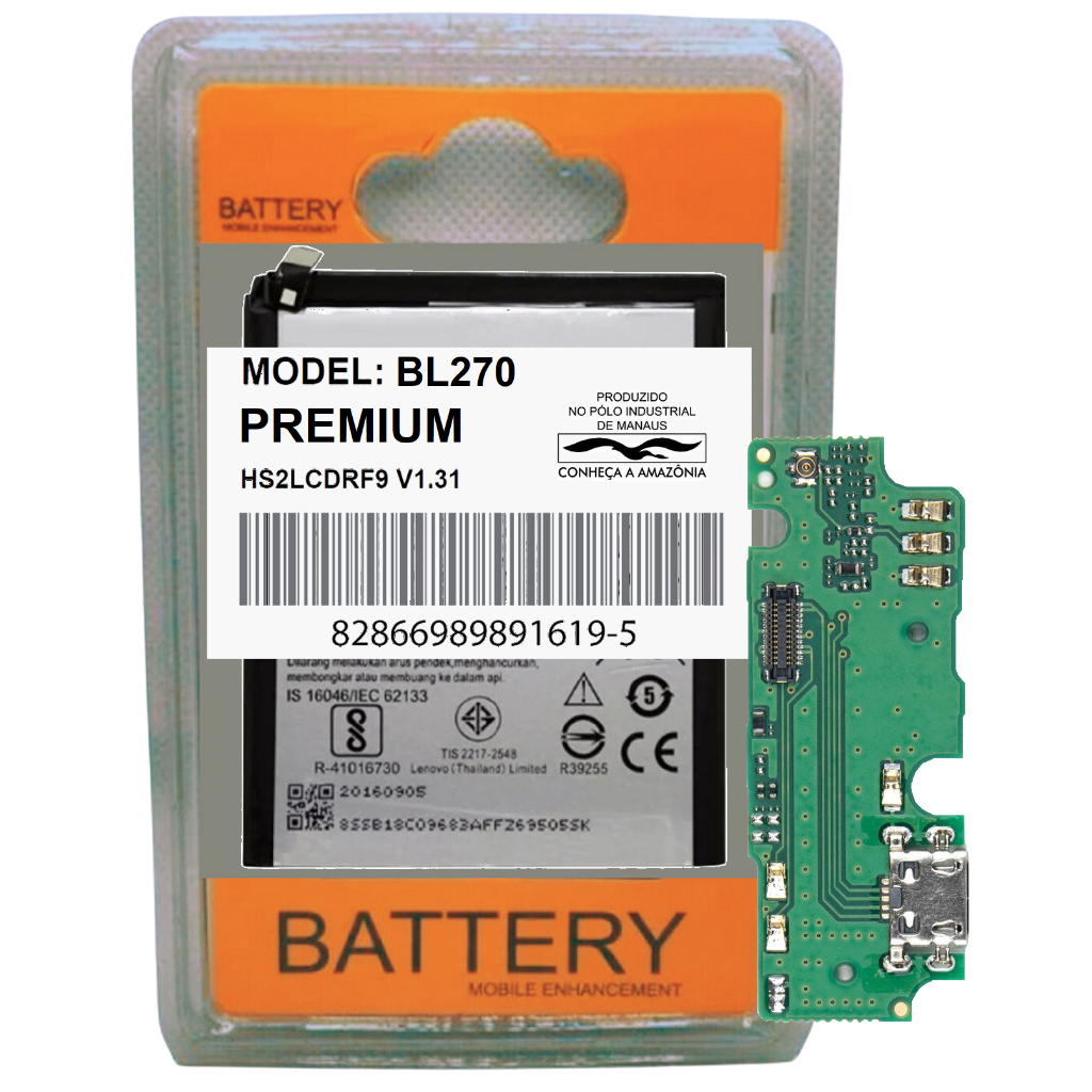 Kit Battria + Placa Conector Carga Compatível Lenovo K6 Plus Entrada Cabo Carregador Usb!