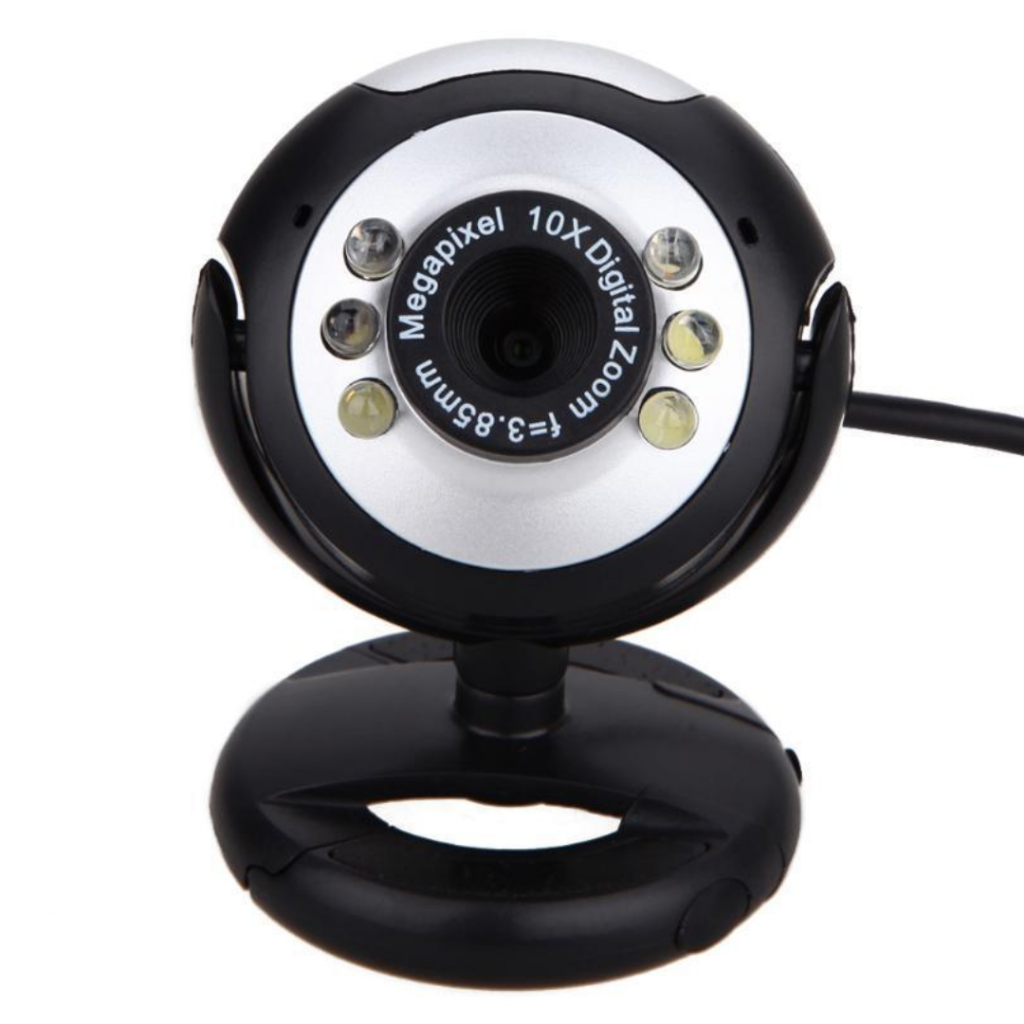 Webcam Usb+p2 C/microfone E Led Rotação 360 Foco Ajustável Atualizada