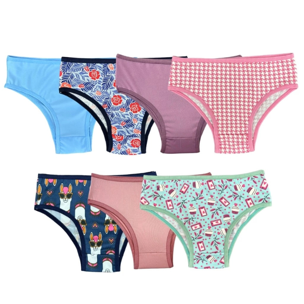 Kit 5 Calcinha InfantiL Lisa Estampada Adolescente Juvenil Microfibra Calçolinha Tanga Feminina