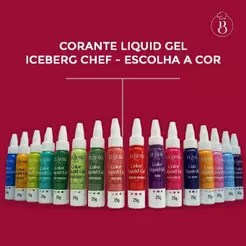 Corante Líquido Gel Liquid Gel ESCOLHA A COR 25g a 60g - Iceberg Chef