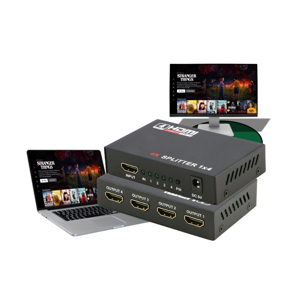 Splitter Divisor Hdmi Sinal 1x4 1.4v Full Hd 3d 1080p Distribuidor de Imagem